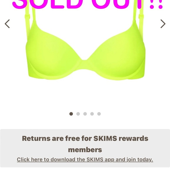 SKIMS FITS EVERYBODY T-SHIRT DEMI BRA | COLOR: GREEN HIGHLIGHTER | NEW/NWT!!💚💛 - Picture 7 of 10